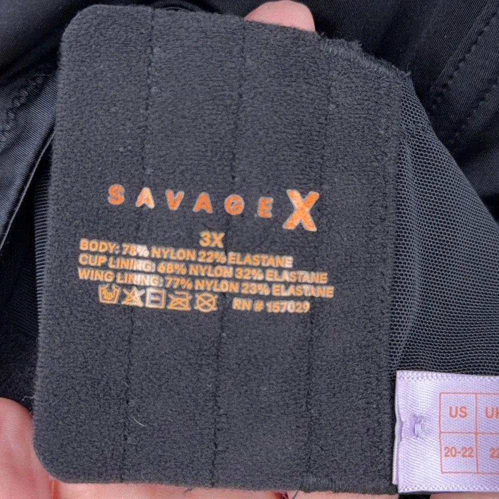 Savage X Fenty Bralette Women 3X Nylon‎ Black